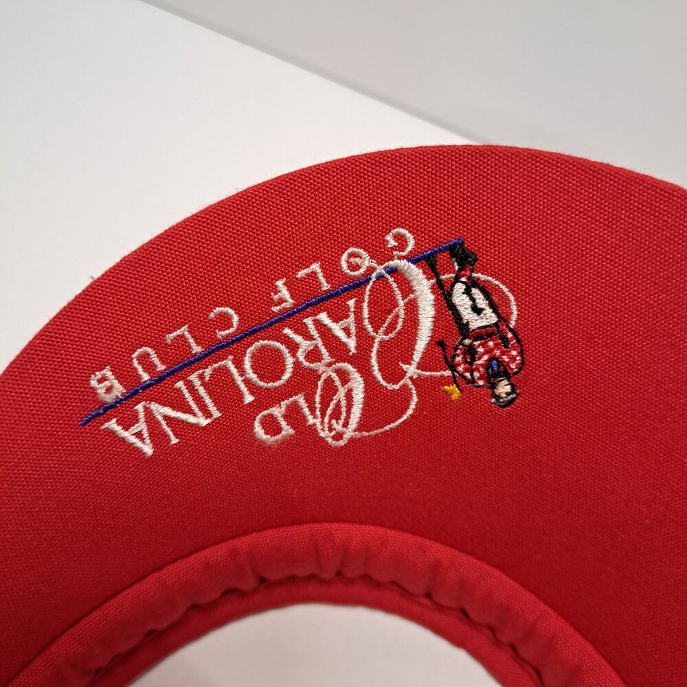 Old Carolina Golf Club Plaid Visor Headwear Red Navy Bluffton SC CLOSED COURSE - Picture 6 of 7